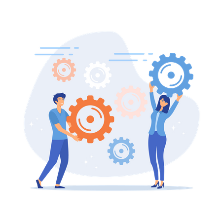 Teamwork on finding new ideas  일러스트레이션