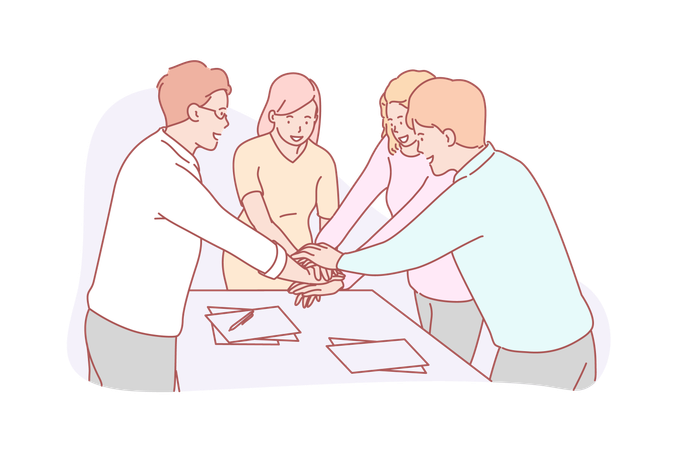 Teamwork or coworking  Illustration