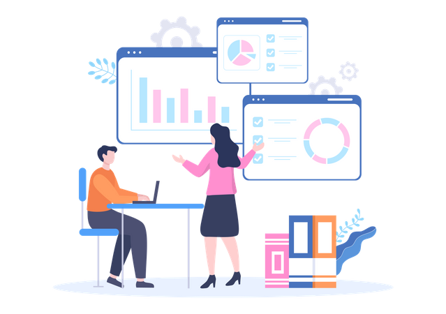 Teamwork process  イラスト