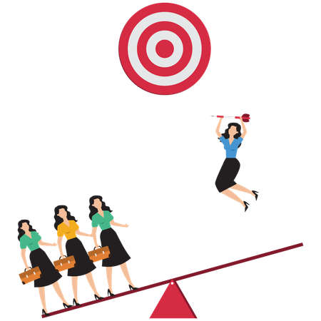 Teamwork symbol of success goals  Illustration