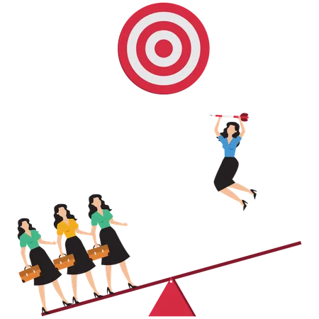 Teamwork symbol of success goals  Illustration