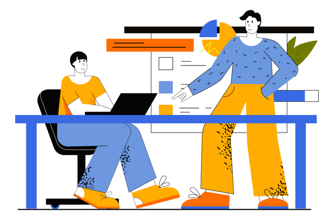 Teamwork To Achieve Success  Illustration