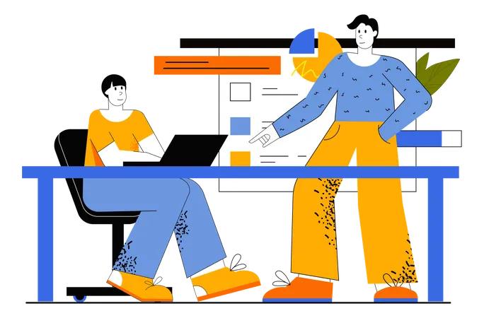 Teamwork To Achieve Success  Illustration