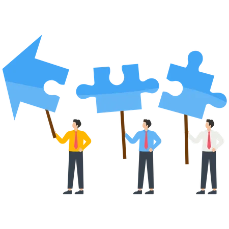 Teamwork to solve business problems  Illustration