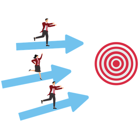 Teamwork winning together  Illustration