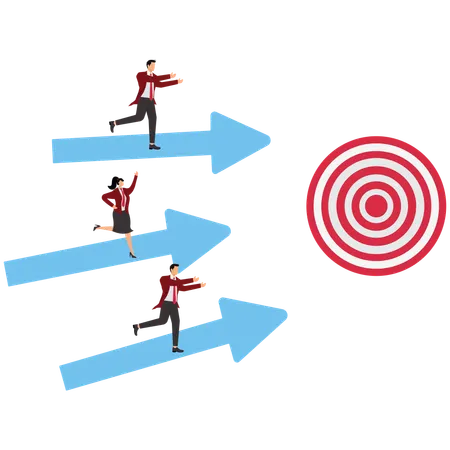 Teamwork winning together  Illustration