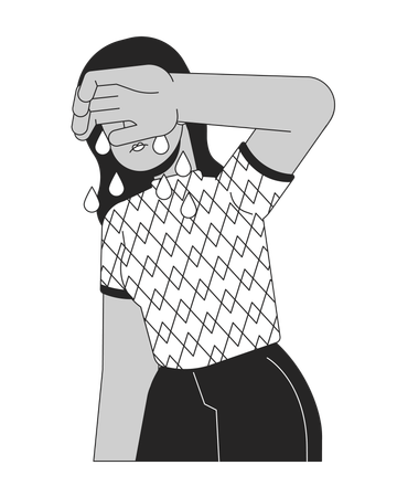 Tears crying woman  Illustration