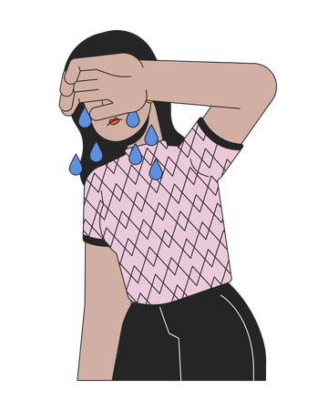 Tears crying woman  Illustration