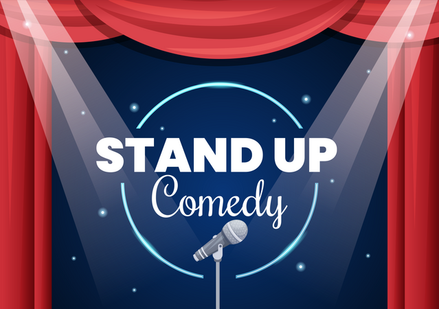 Teatro de comédia stand-up  Ilustração