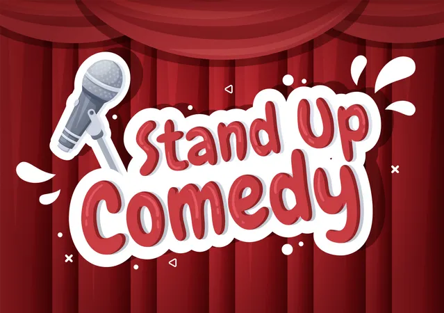 Teatro de comédia stand-up  Ilustração