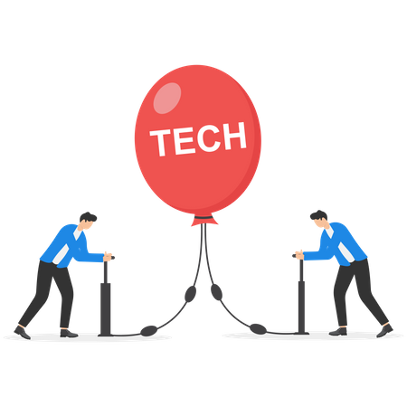 Tech Stock Bubble  イラスト