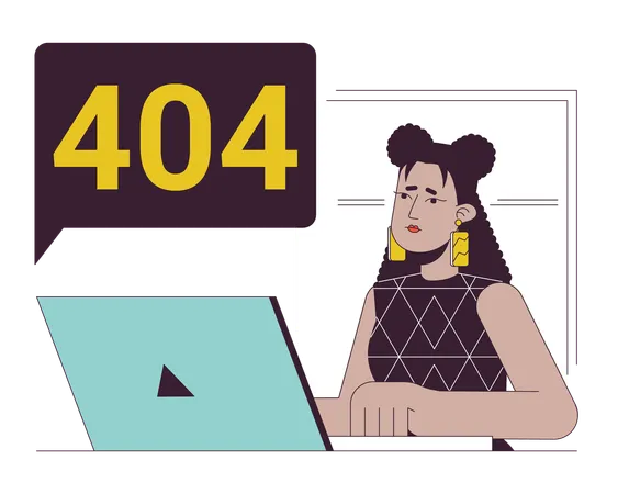 Technical failure for remote worker error 404 flash message  Illustration