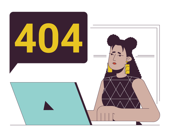 Technical failure for remote worker error 404 flash message  Illustration