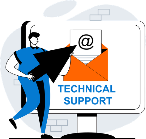 Technical support for customers by agent  Illustration
