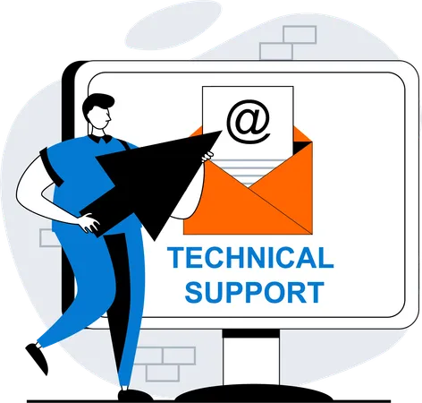 Technical support for customers by agent  Illustration