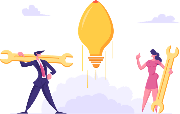 Technical Support Service Teamwork  イラスト