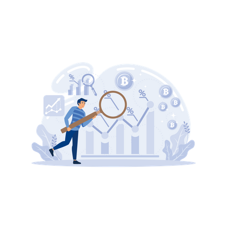 Technical trader market analysis  Illustration