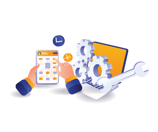 Technician computer application controller  Illustration