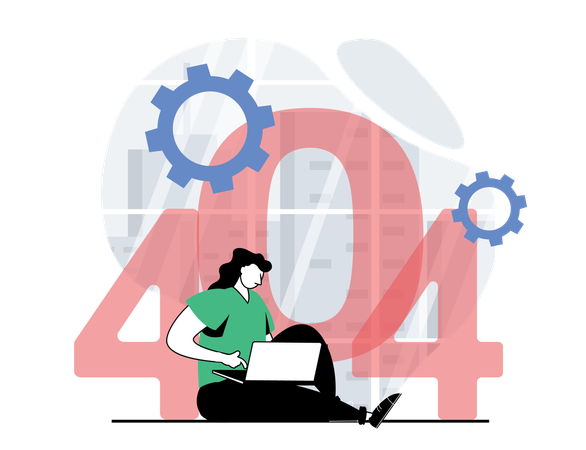 Technician encounters 404 error  Illustration