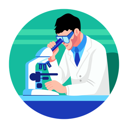 Technicien de laboratoire expérimentant des produits chimiques  Illustration
