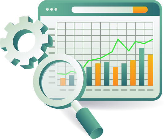 Écran de contrôle de gestion de l'analyse des données technologiques  Illustration