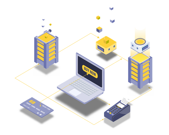 Technologie d'achat en ligne sécurisée  Illustration