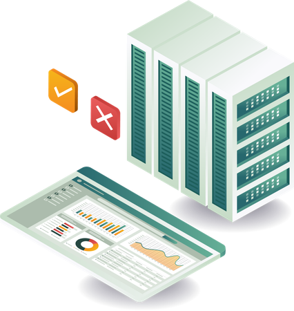 Technologie d'analyse des données du serveur cloud  Illustration