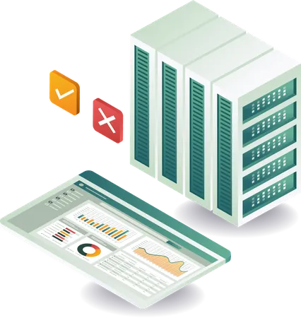 Technologie d'analyse des données du serveur cloud  Illustration