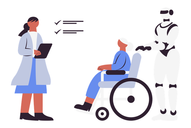 Technologie pour soigner les patients et les personnes handicapées  Illustration