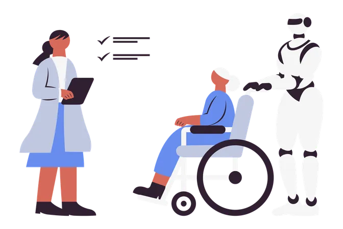 Technologie pour soigner les patients et les personnes handicapées  Illustration