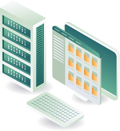 Technologie-Datenserver-Computer  Illustration