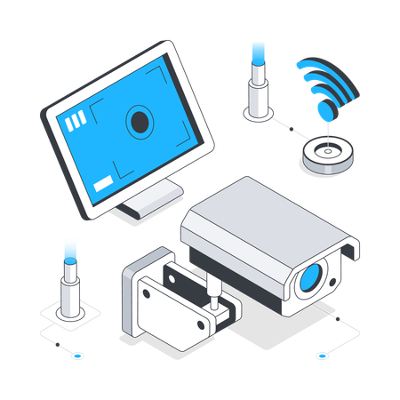 Technologie des caméras de vidéosurveillance  Illustration