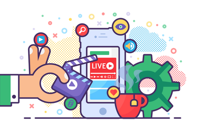 Technologie de diffusion en direct  Illustration