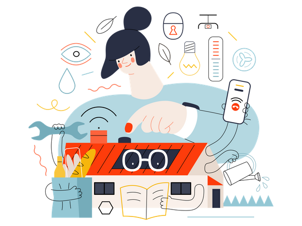 Technologie de maison intelligente  Illustration