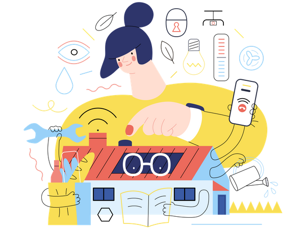 Technologie de maison intelligente  Illustration