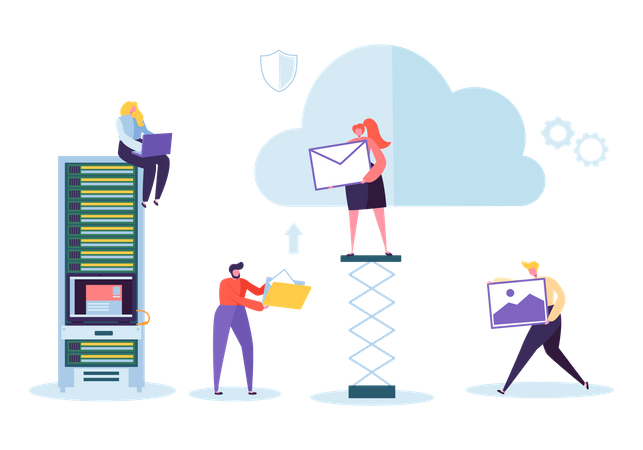 Technologie de stockage en nuage  Illustration