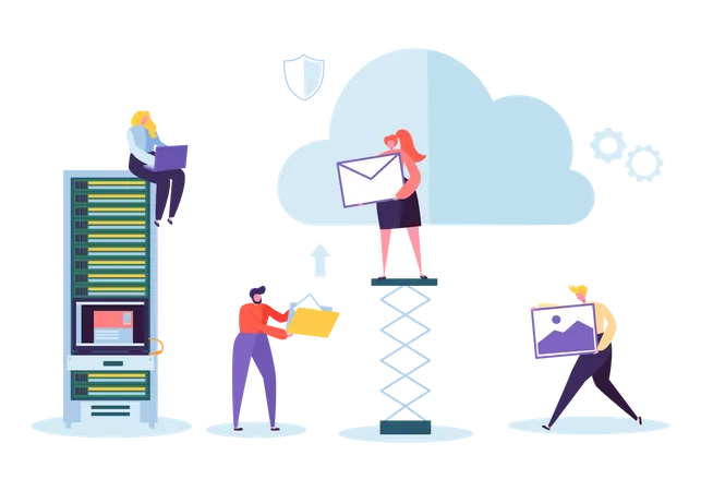 Technologie de stockage en nuage  Illustration