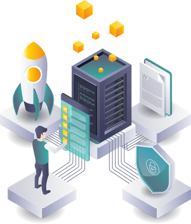 Analyse der Checkliste für den Technologie-Startup-Server  Illustration