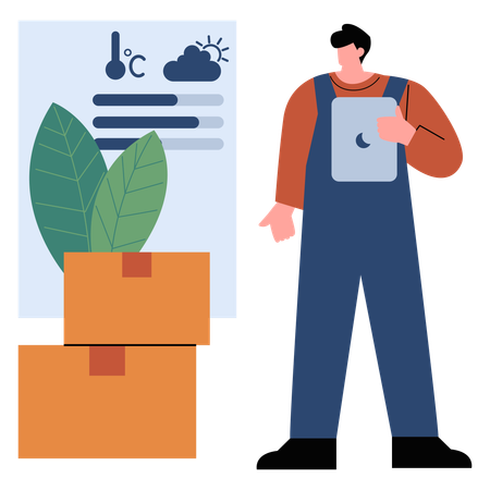 Technologie trifft Landwirtschaft  Illustration