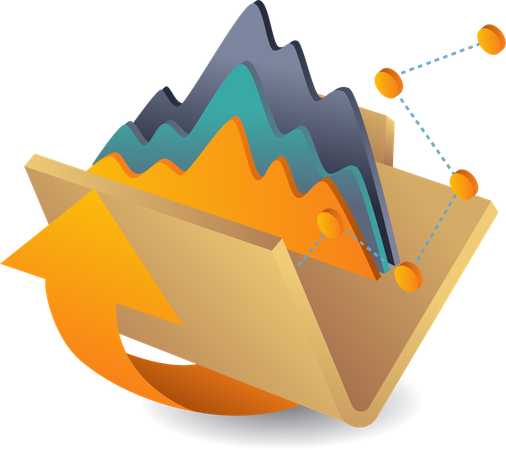 Ordner „Datenanalyse zum Technologiewachstum“  Illustration