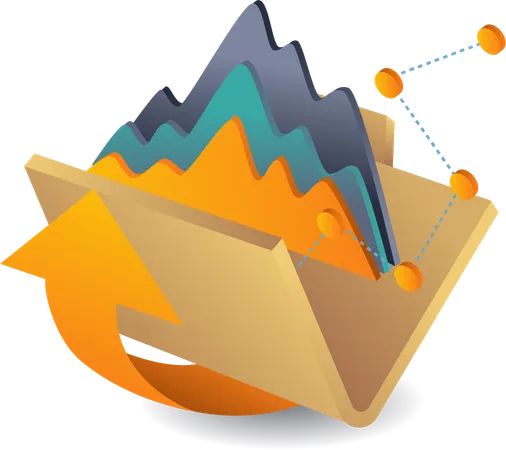 Ordner „Datenanalyse zum Technologiewachstum“  Illustration