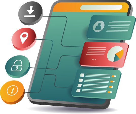 Technology analyst application tablet  Illustration