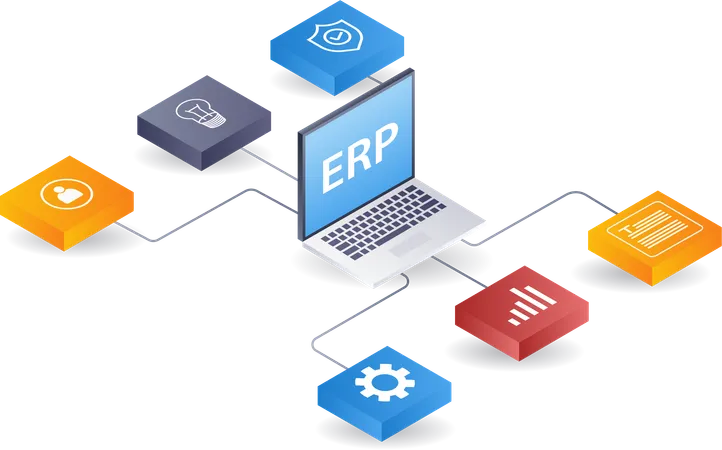 Technology business ERP network developer computer  Illustration