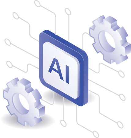 Technology chip ai isometric  Illustration