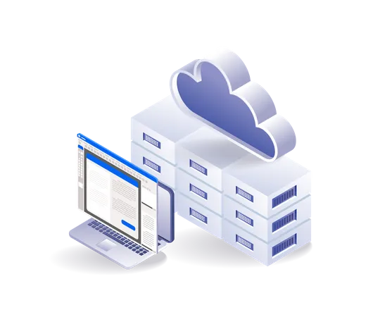 Technology cloud server application data  Illustration