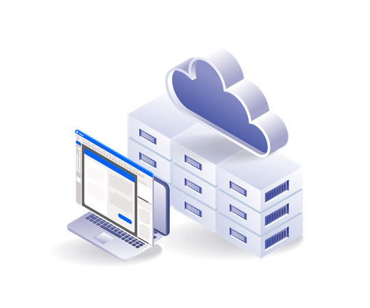 Technology cloud server application data  Illustration