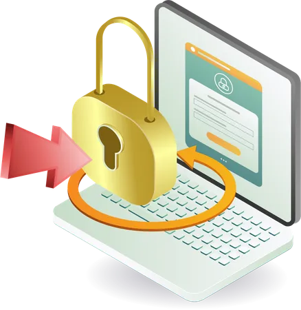 Technology computer account security key  Illustration