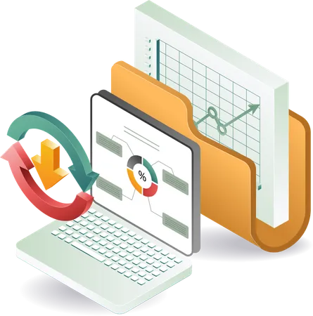 Technology data analyst management  Illustration