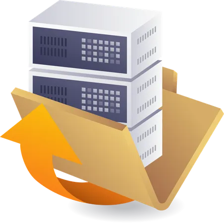 Technology data cloud server folder  Illustration
