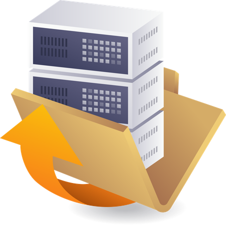 Technology data cloud server folder  Illustration